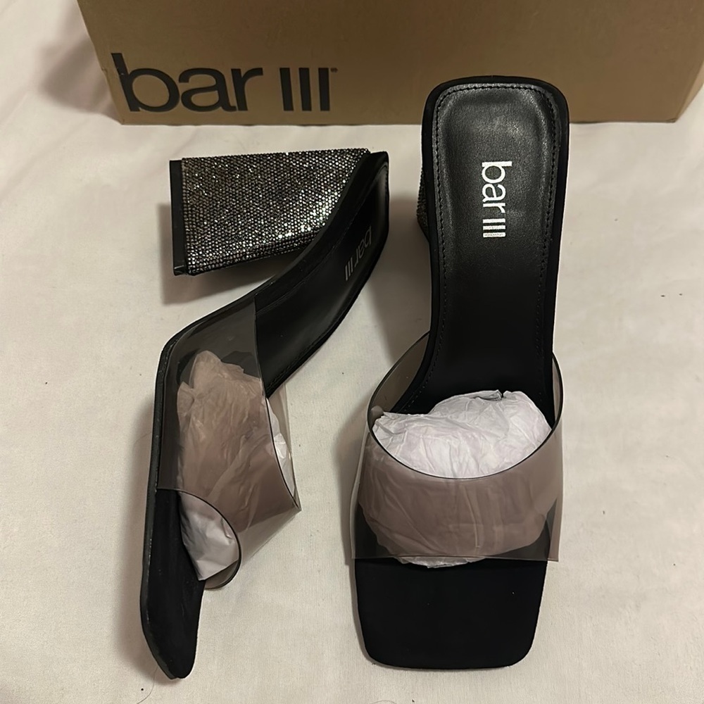 Bar lll Women's Avva Slide Dress Sandals black size 7.5 - Picture 5 of 10